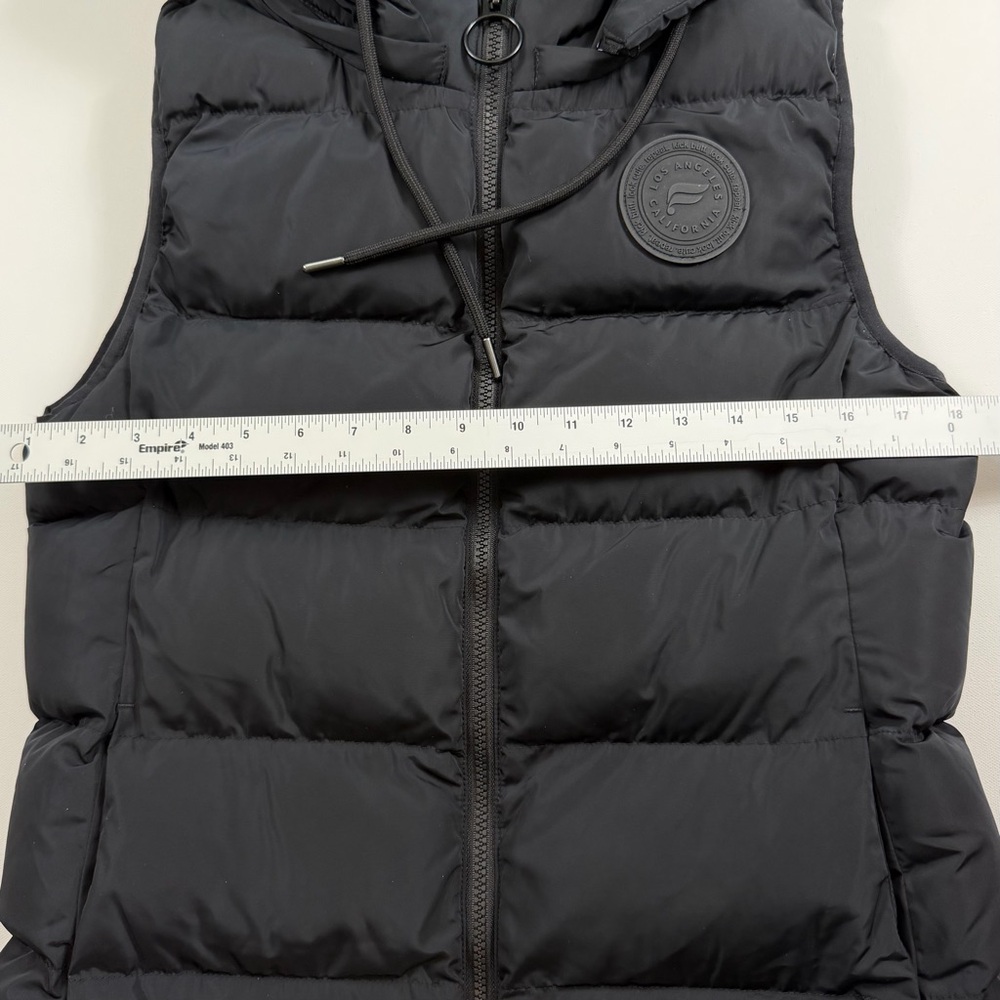 Fabletics Black Hooded Puffer Vest | Athleisure Streetwear Outdoor | Size Small - Picture 8 of 14